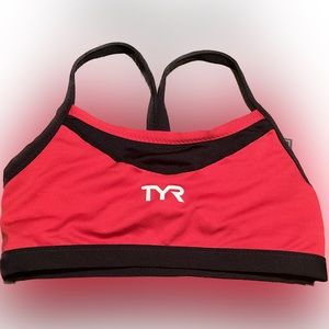 TYR Red and Black Sports Bra